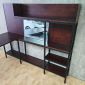 Bàn góc L liền kệ 185x180x145cm gỗ cao su FD68093