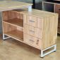 Bàn làm việc gác tủ 160x100cm gỗ cao su hệ Rectang HBRT142