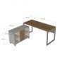 Bàn làm việc 160x70cm kèm tủ di động gỗ plywood HBRT141