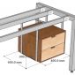 Bàn có tủ treo 160x70cm gỗ tự nhiên HBTA027