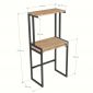 Bàn máy tính liền kệ 70x40x140cm gỗ cao su CD68052