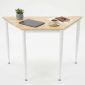Bàn làm việc hình thang 120x60cm gỗ cao su chân sắt CONE HBLG046