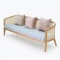 Ghế sofa băng Harvey dài 2m gỗ Ash lưới mây SFB68122