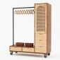 Tủ kệ quần áo di động gỗ cao su khung sắt KQA68070