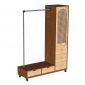 Tủ kệ quần áo di động gỗ cao su khung sắt KQA68070