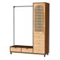 Tủ kệ quần áo di động gỗ cao su khung sắt KQA68070