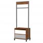 Tủ kệ quần áo di động gỗ cao su khung sắt - KQA68069