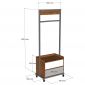 Tủ kệ quần áo di động gỗ cao su khung sắt - KQA68069