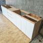 Tủ bếp dưới 323x60x85cm mặt đá hoa cương gỗ cao su TBD68014