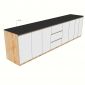 Tủ bếp dưới 323x60x85cm mặt đá hoa cương gỗ cao su TBD68014