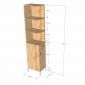 Tủ kệ góc tường 32x45x200cm gỗ cao su chân sắt KGT68061