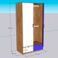 Tủ quần áo 120x60x188cm gỗ cao su TQA68101