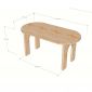 Bàn ăn Oval 160x80cm gỗ tràm BA68317