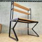 Bàn liền kệ sách chữ K 120x70x165cm gỗ cao su FD68087