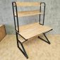 Bàn liền kệ sách chữ K 120x70x165cm gỗ cao su FD68087