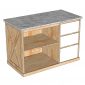 Bàn đảo bếp 120x61x85cm mặt đá gỗ cao su KISL014