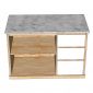 Bàn đảo bếp 120x61x85cm mặt đá gỗ cao su KISL014