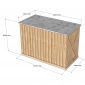 Bàn đảo bếp 120x61x85cm mặt đá gỗ cao su KISL014