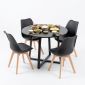 Combo bàn tròn 1m và 4 ghế eames có nệm BBA240