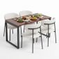 Combo bàn ăn chữ nhật 140x70cm và 4 ghế Orleando BBA241