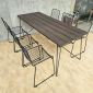 Combo bàn ăn ngoài trời 180x80cm và 6 ghế sắt CBNT010