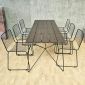 Combo bàn ăn ngoài trời 180x80cm và 6 ghế sắt CBNT010