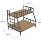 Giường tầng 3 người khung sắt gỗ cao su - GT025