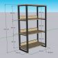 Kệ sách 4 tầng 75x40x130cm gỗ cao su KS68374