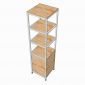 Kệ trang trí 40x40x160cm gỗ cao su khung sắt KTT68090