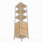 Kệ trang trí 40x40x160cm gỗ cao su khung sắt KTT68090