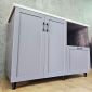 Tủ bếp dưới 1m2 gỗ cao su cửa chạy viền TBD68009