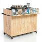 Quầy cafe di động 120x60x85cm gỗ cao su BLT68034