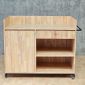 Quầy cafe di động 120x60x85cm gỗ cao su BLT68034