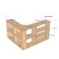Module tủ bếp treo góc tường 150x130x90cm gỗ cao su TBT022
