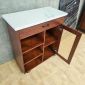 Bàn đảo bếp di động 80x40x85cm gỗ cao su mặt đá KISL005