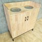 Tủ đựng thùng rác 80x40x95cm gỗ cao su TDR004