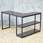 Bàn góc L liền kệ 120x100cm gỗ cao su CD68053