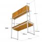 Bàn làm việc 150cm liền kệ sách gỗ cao su khung sắt lắp ráp - FD68094