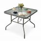 Bàn ngoài trời 86x86x70cm mặt kính chân sắt sơn tĩnh điện BNT027