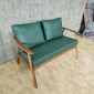 Ghế sofa đôi nệm da Si chân tiện gỗ cao su SFB68110