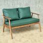 Ghế sofa đôi nệm da Si chân tiện gỗ cao su SFB68110