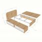 Giường ngủ cho nệm 160x200cm gỗ cao su có hộc kéo GN68080