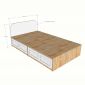 Giường ngủ cho nệm 120x200cm gỗ cao su có hộc kéo GN68079