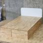 Giường ngủ cho nệm 120x200cm gỗ cao su có hộc kéo GN68079