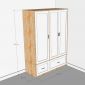 Tủ quần áo 130x55x200cm gỗ cao su TQA68105