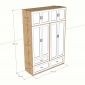 Tủ quần áo 160x55x240cm gỗ cao su TQA68106