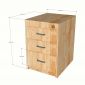 Tủ lưu trữ có khóa 50x40x60cm gỗ cao su TCN68103