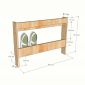Kệ treo tường để giày dép 80x10x57cm gỗ cao su KG68132