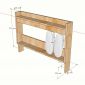 Kệ treo tường để giày dép 80x10x57cm gỗ cao su KG68132