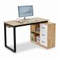 Bàn làm việc gác tủ 120x60cm gỗ cao su hệ Rectang HBRT148